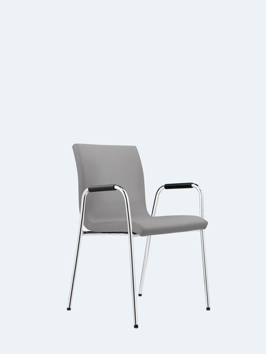 Lezgo 71 visitor chair with leather armrests