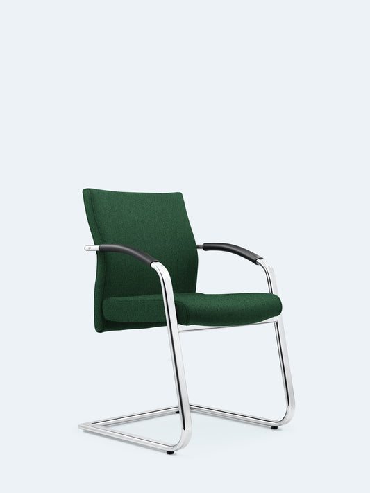 Lezgo 77 cantilever chair with leather armrests