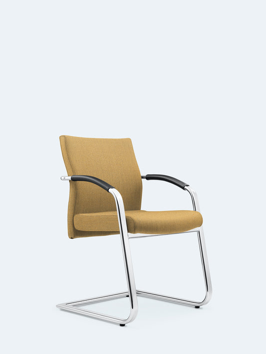 Lezgo 77 cantilever chair with leather armrests